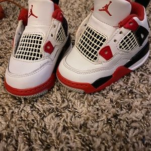 Jordan Baby Walker Red and White Sneakers
